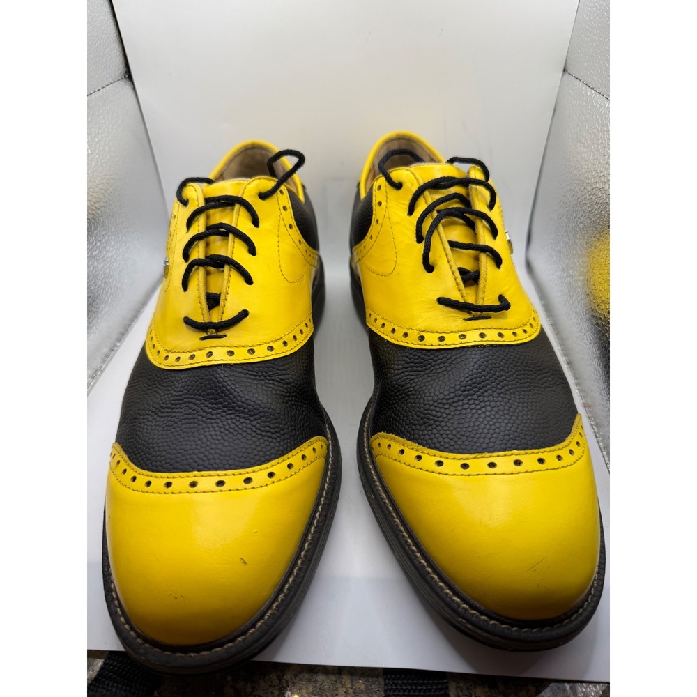 FootJoy DryJoys Premiere Series Golf Shoes Mens 10.5 Yellow Black ASU Bee Brogue